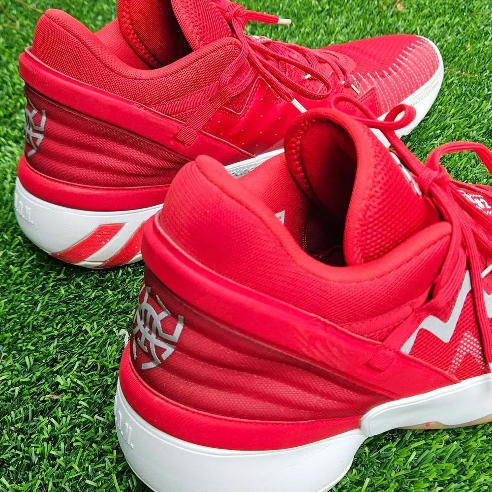 Adidas D.O.N. Issue #2 Basketball Shoes Red/White FW8511 Men’s Size 14